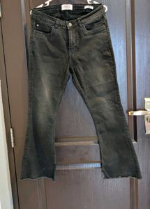 Flared Black Denim Jeans