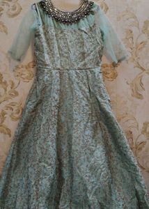 Elegant Aqua Anarkali Dress