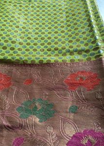 Fluorescent Green Saree