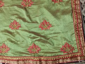 Green Embroidered Saree Blouse