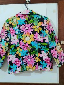 Vibrant Floral Print Blazer