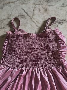 Pink Pleated Cocktail Dress