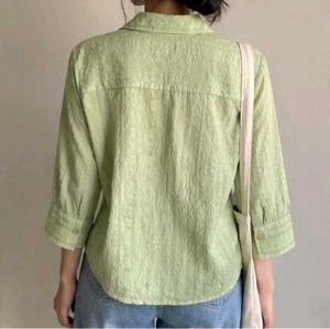 Light Green embroidered Button-Up Shirt