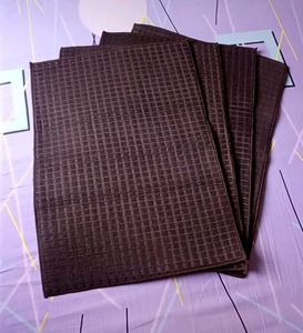 Set of 4 Dark Brown Textured Placemats
