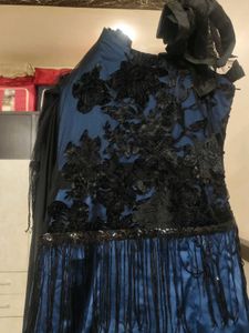 Stunning Blue & Black Embellished Gown