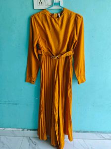 Mustard Yellow Pleated Jumpsuit