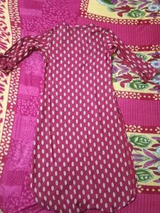 Maroon Printed Kurta