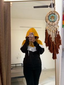 💛 Mustard Yellow Colorblock Hoodie 🖤