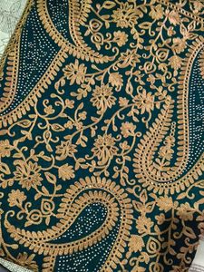 Green Embroidered Unstitched suit set