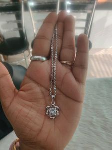 92.5 Rhodium Silver Necklace With Earrings