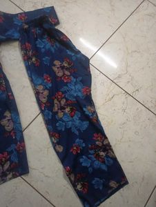 Blue Floral Kurta Set / cord se