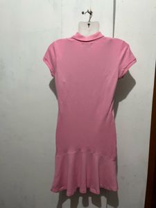 Length-32,,Pink Polo Shirt Dress