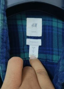 H&amp;M Classic Blue &amp; Green Plaid Button-Down Shirt