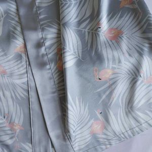 Silky Flamingo Print Robe 🎀✨️
