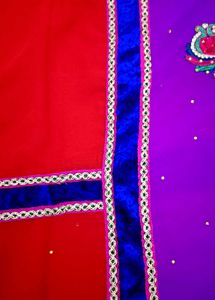 Vibrant Purple &amp; Red Indian Saree
