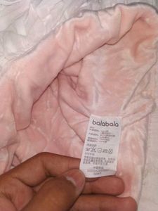 Balabala Baby Girl Soft Knit Crown Top with Net Ru