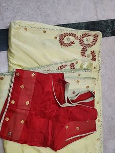 Handwork Saree With Stiched blouse