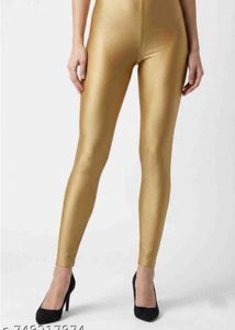 Women's Gold Shimmer Ankle-Length Leggings