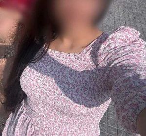 full length pink flary frock