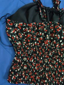 Floral Smocked Crop Top