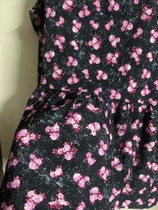Chic Floral Print Peplum Top