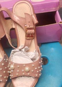 Pink Pearl Embellished Heels
