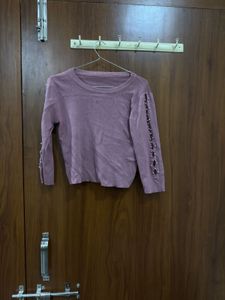 Pearl Embellished Long Sleeve Top