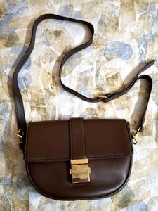 Dark Chocolate Imported Leather Sling