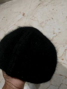 Stylish Black Cap with Glitter Visor