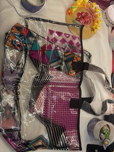 Clear Tote Bag with Colorful Geometric Print