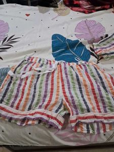 Colorful Striped Pajama Top