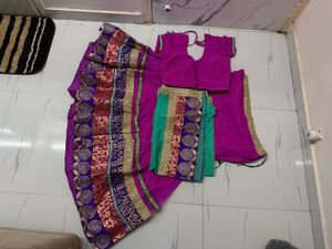 Magenta Net Lehenga Choli with duptta