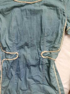 Denim Style Short Sleeve Dress