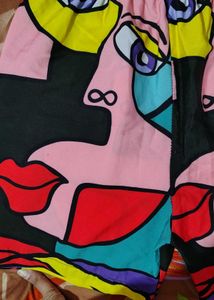 Abstract Face Print Shorts