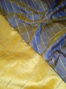Yellow Dupatta with Silver Stripes