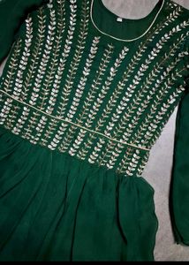Elegant Green Sequined Gown