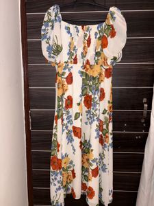 Floral Print Maxi Dress with Slit