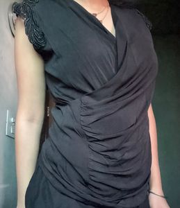 Chic Draped Wrap Top V neckline
