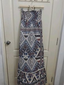Only Boho Print Strapless Maxi Dress