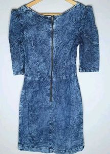 Denim-Look Mini Dress