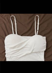 White Ruched Camisole Top