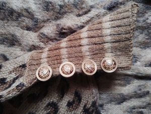 Animal print knit sweater