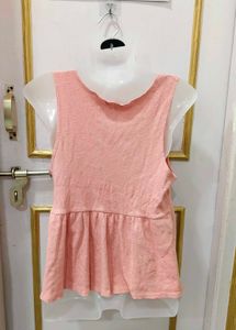 Peach Peplum Tank Top