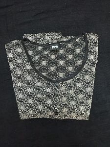Black &amp; White Crochet Top