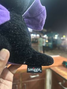 Smiggle Black Purple Green Dragon 16cm x 20cm Plus