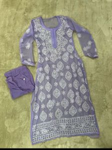 Black Chikankari Kurta Set
