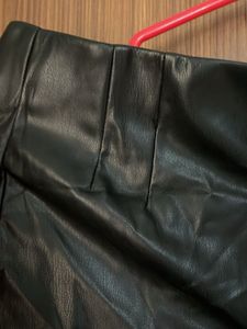 Black Zara  Faux Leather Flare Pants