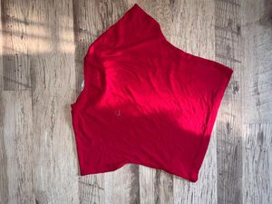 Vibrant Red Casual Crop Top