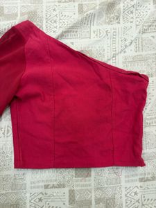 Bright Pink One-Shoulder Top
