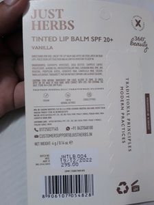 JUST HERBS TINTED LIP BALM SPF 20+